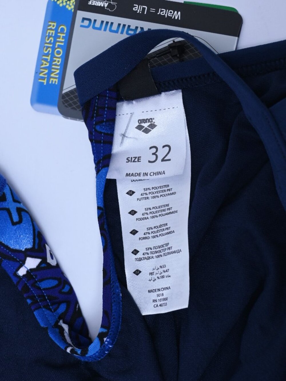 ARENA Waternity Graffiti Female Light Tech Back Swimsuit One Piece Size 32 NWTS - Picture 5 of 9